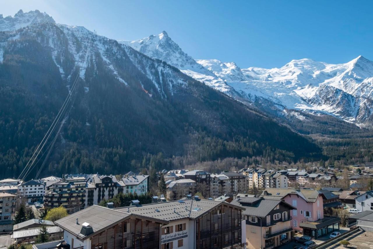 Modern Studio With Mont Blanc View And Pool Chamonix Kültér fotó
